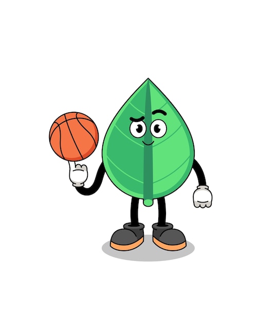 Ilustración de hoja como jugador de baloncesto.