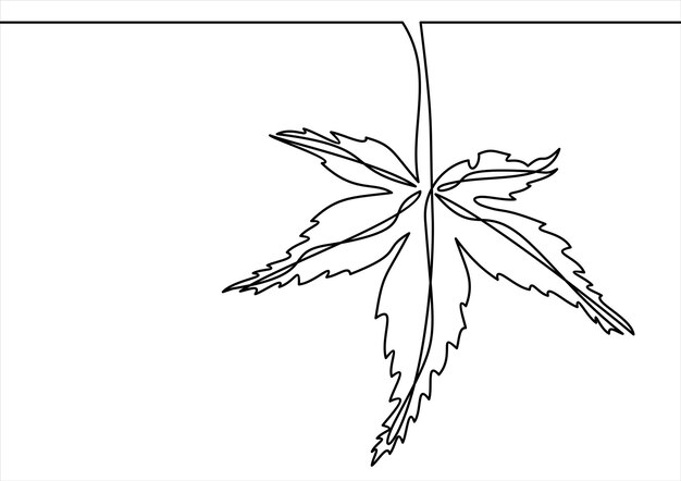 Ilustración de hojas de otoñodibujo de línea continua