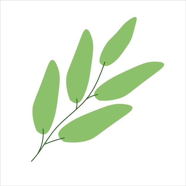 Ilustración de hojas de planta abstracta de vector