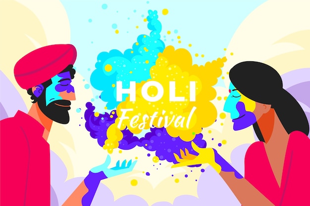 Vector ilustración holi plana