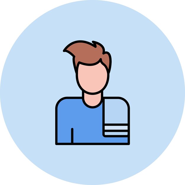 Ilustración de un hombre colgando una toalla plana
