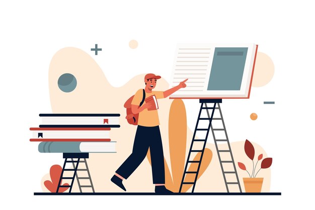 Ilustración de un hombre con educación