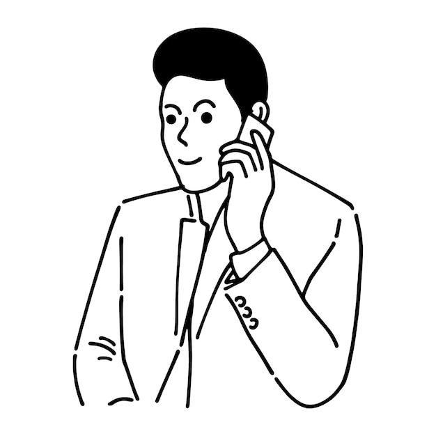 Ilustración de un hombre en una llamada de voz