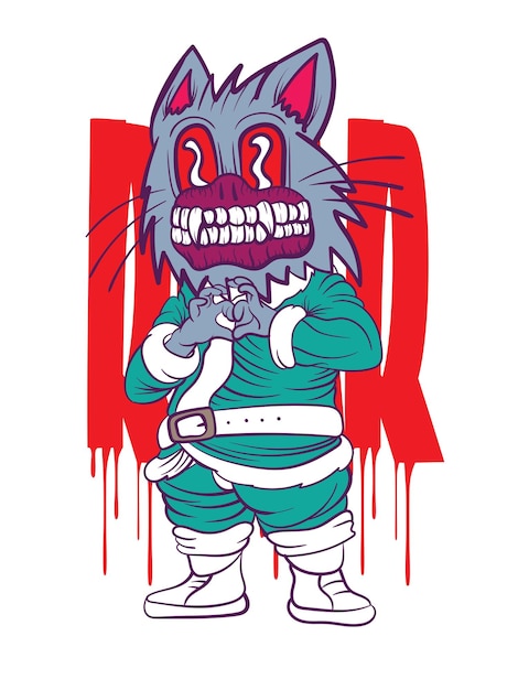 Ilustración de hombre lobo con estilo japonés para el evento kaijune