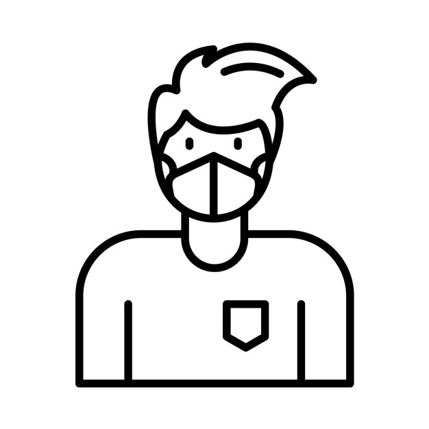 Ilustración de un hombre con una máscara