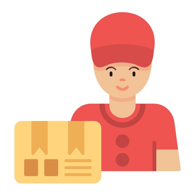 Ilustración del hombre mensajero plano