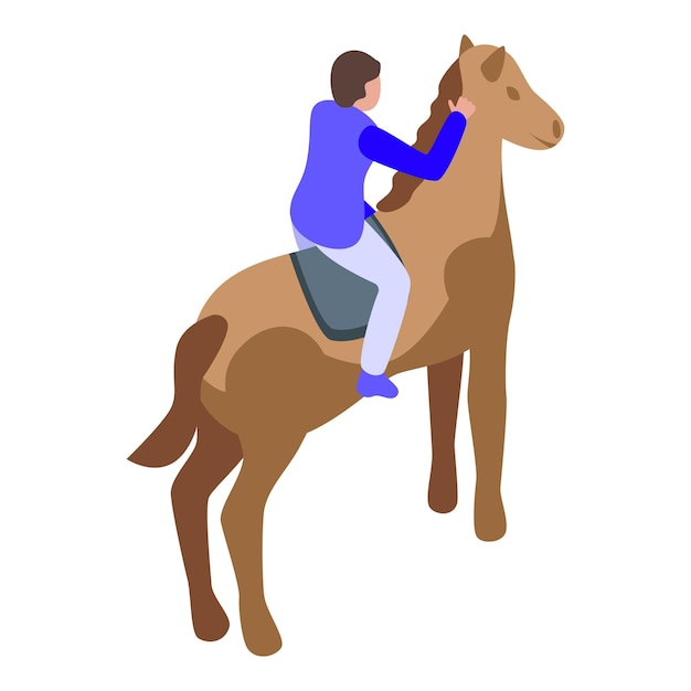 Vector ilustración de un hombre montando un caballo