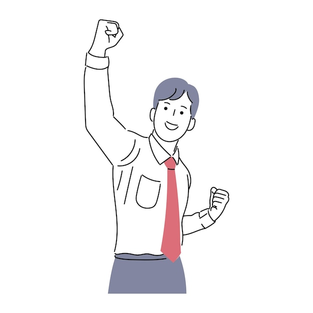 Ilustración de un hombre de negocios o un profesional que trabaja en un vector de arte lineal