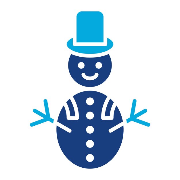 Ilustración del hombre de nieve en duotono