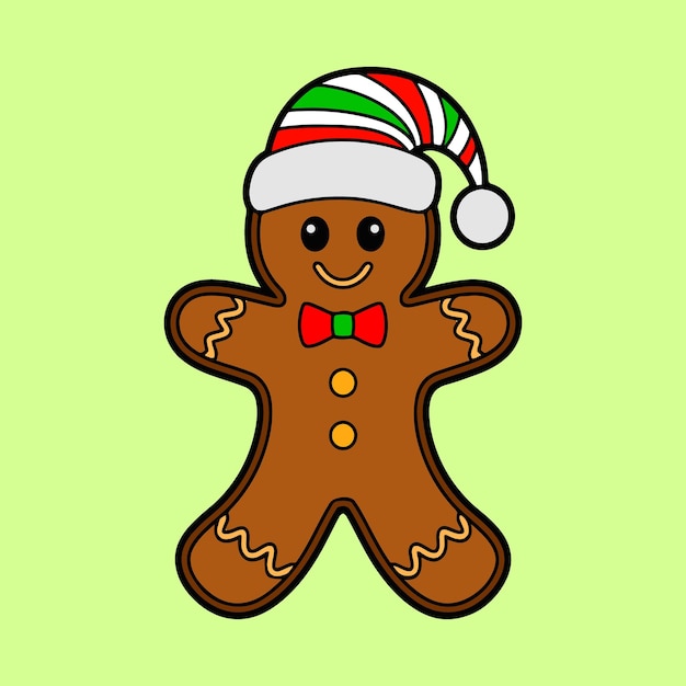 Ilustración del hombre de pan de jengibre de Navidad