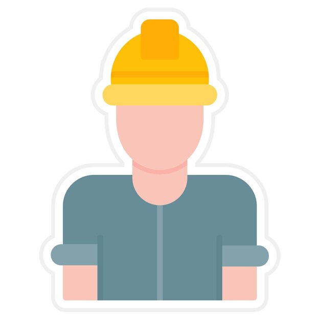 Ilustración del hombre plano que trabaja en una fábrica
