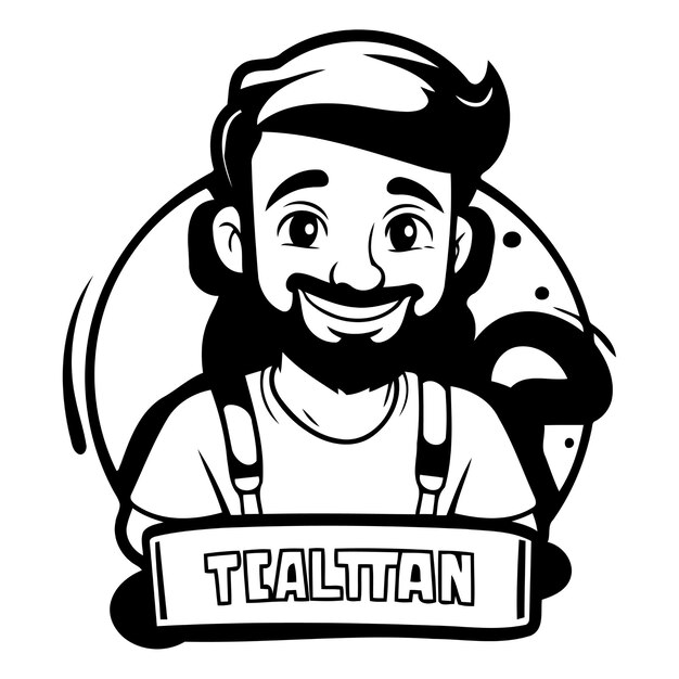 Ilustración de un hombre de tallinn con un logotipo de tallinn