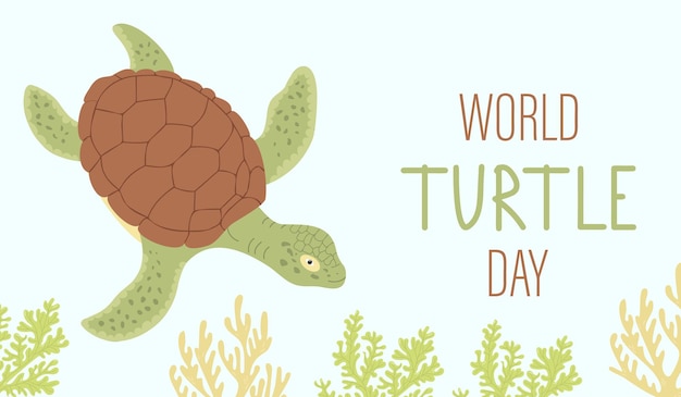 Ilustración horizontal del Día Mundial de las Tortugas