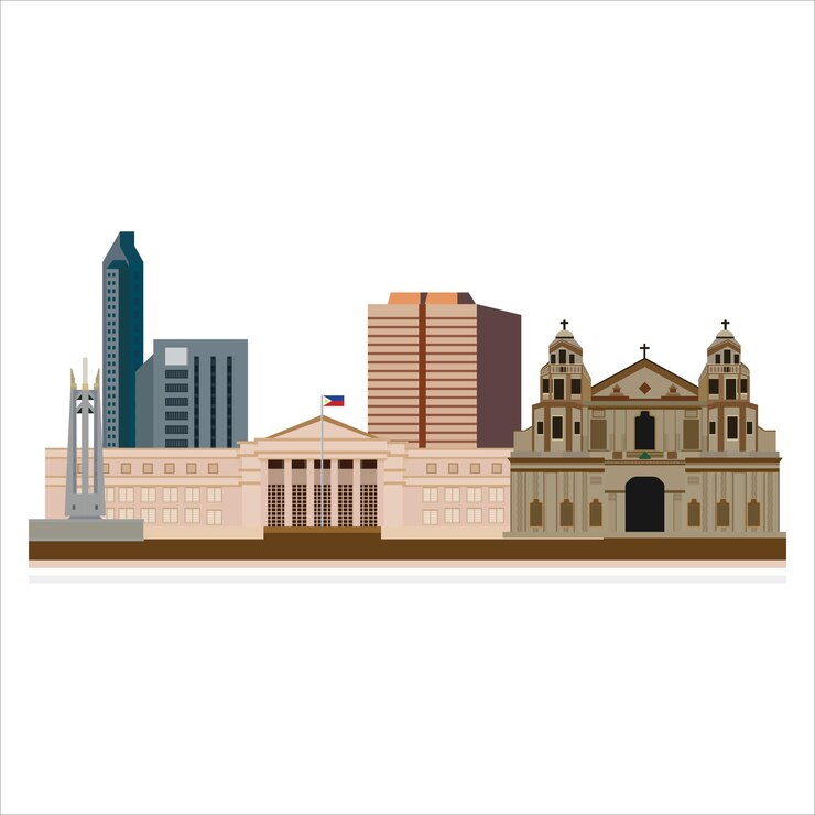 Ilustración del horizonte de la ciudad filipina