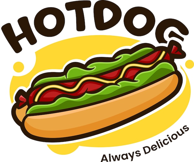 Vector ilustración de hot dog de comida vectorial para el negocio de alimentos y el equipo de juegos aislado