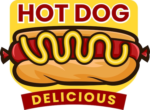 Ilustración de hot dog de comida vectorial para el negocio de alimentos y el equipo de juegos aislado