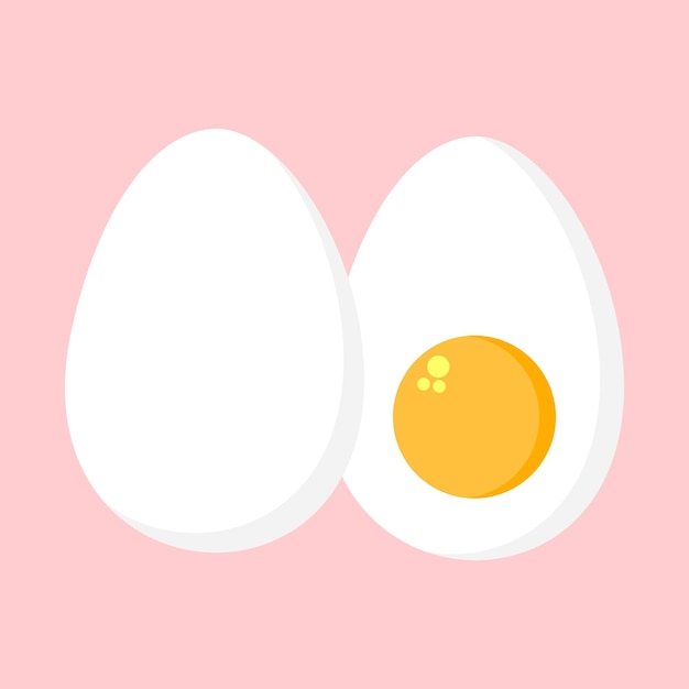 Ilustración de huevos blancos con yemas amarillas