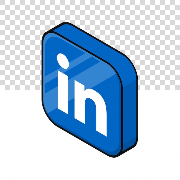 Ilustración de icono 3D de Linkedin en un fondo aislado