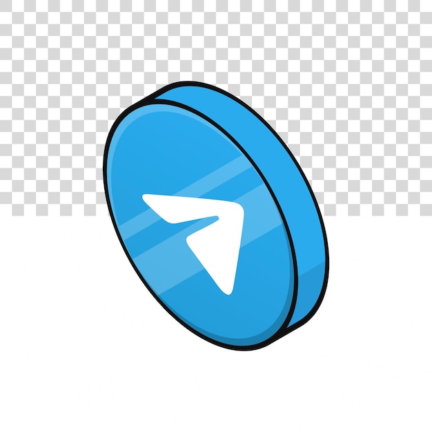 Ilustración del icono 3D de Telegram en un fondo aislado