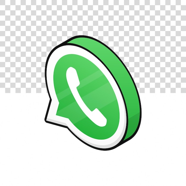 Ilustración del icono 3D de WhatsApp en un fondo aislado
