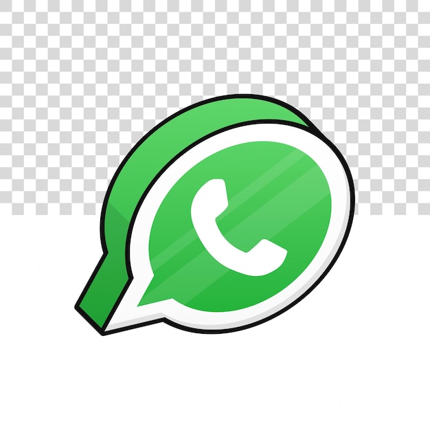Ilustración del icono 3D de WhatsApp en un fondo aislado