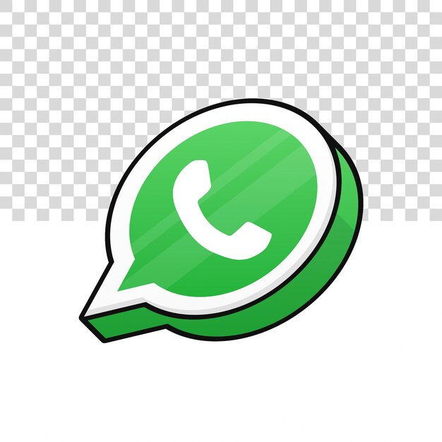 Ilustración del icono 3D de WhatsApp en un fondo aislado