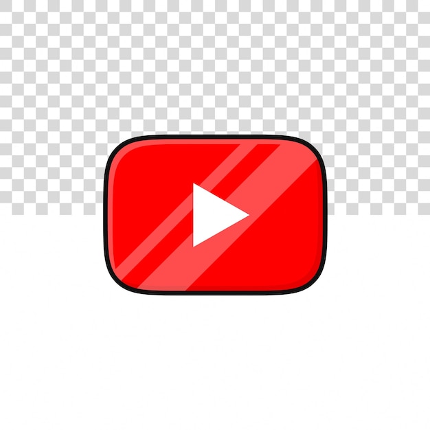 Ilustración de icono 3D de YouTube en un fondo aislado