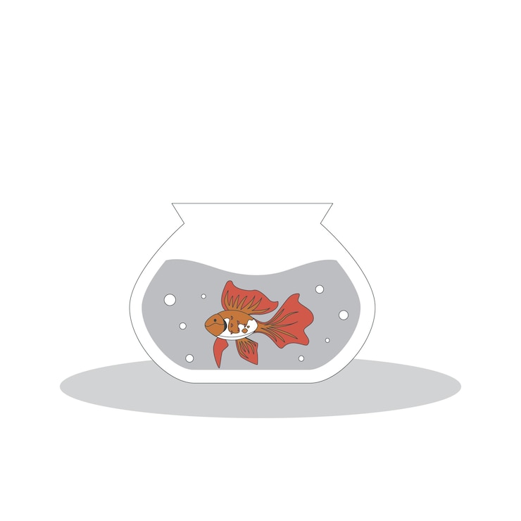 Vector ilustración del icono del acuario de peces
