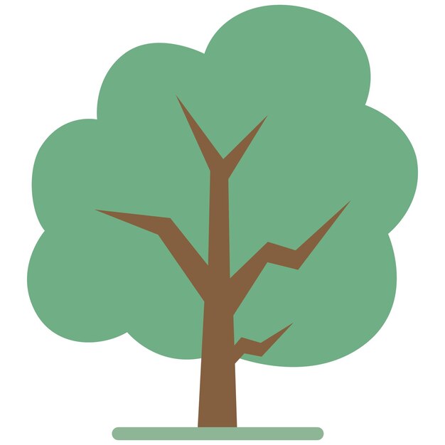 Ilustración de icono de árbol plano aislado en fondo blanco