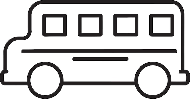 Ilustración de icono de autobús en negrita