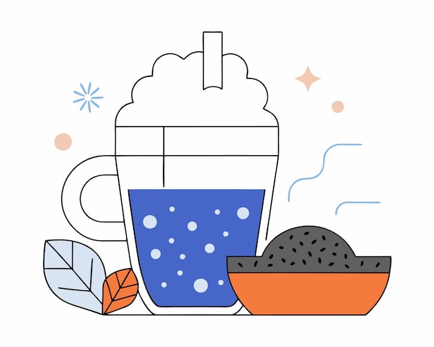 Ilustración del icono de la bebida de té matcha