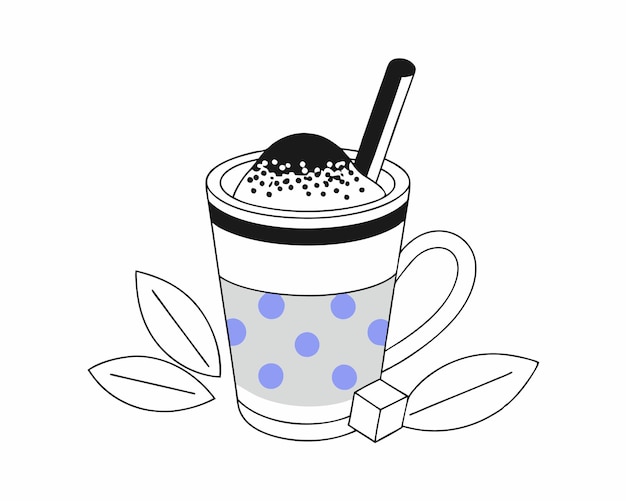 Ilustración del icono de la bebida de té matcha