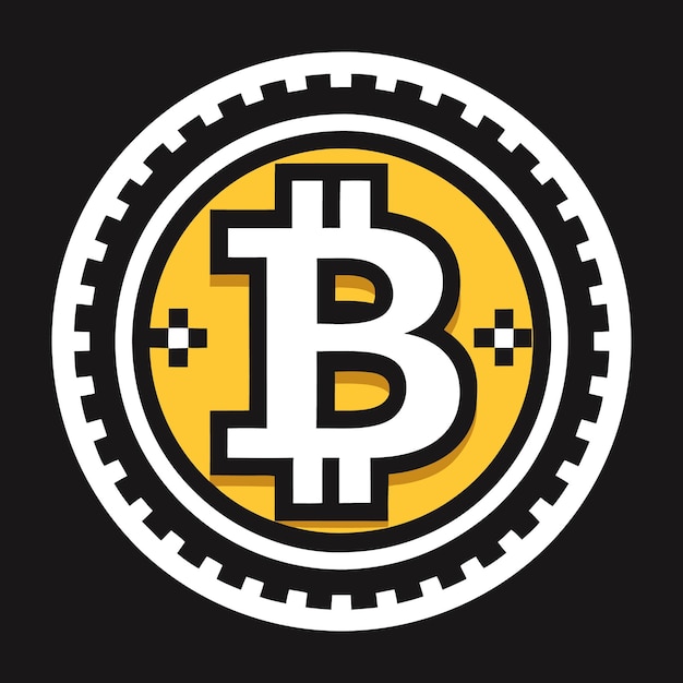 Ilustración del icono de Bitcoin aislado en un fondo blanco