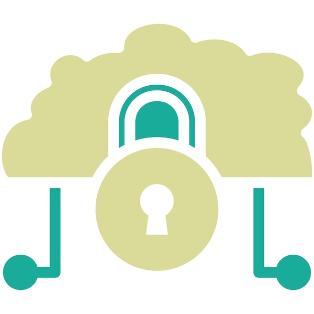 Ilustración del icono de bloqueo vectorial de la nube del conjunto de iconos de Cloud Computing