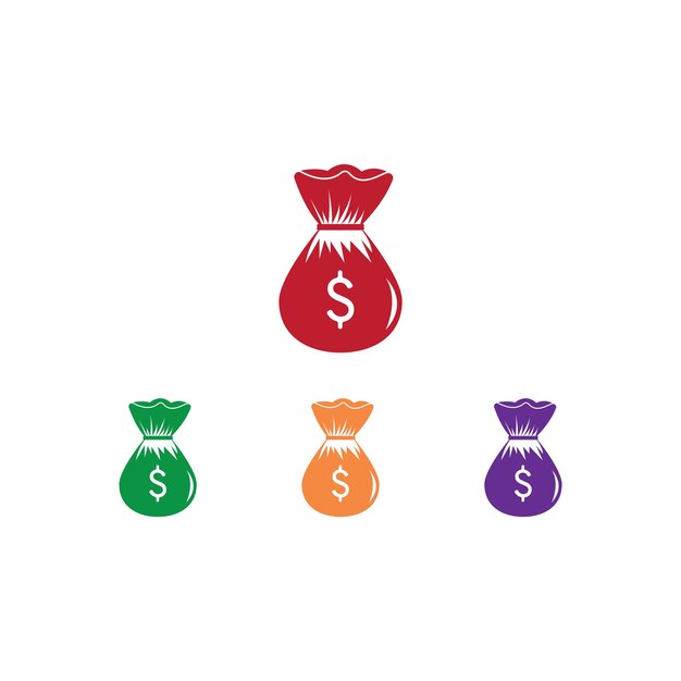 Ilustración de icono de bolsa de dinero símbolo de signo aislado Logotipo de vector de bolsa de dinero Diseño plano