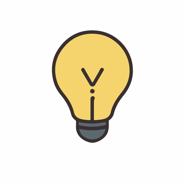 Ilustración del icono de la bombilla vectorial del diseño creativo