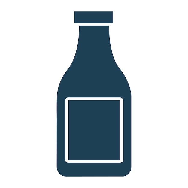 Ilustración del icono de la botella vectorial 2D