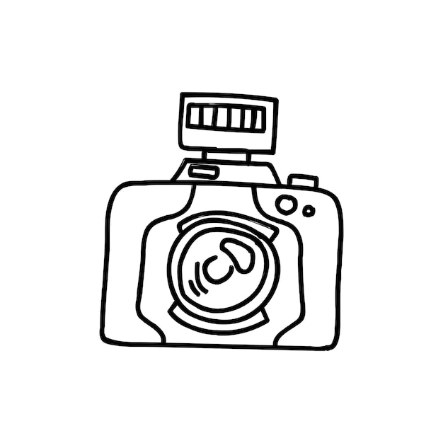 Ilustración del icono de la cámara de estilo lápiz