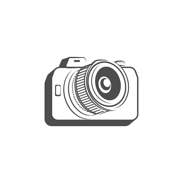 Ilustración del icono de la cámara fotográfica digital retro de época