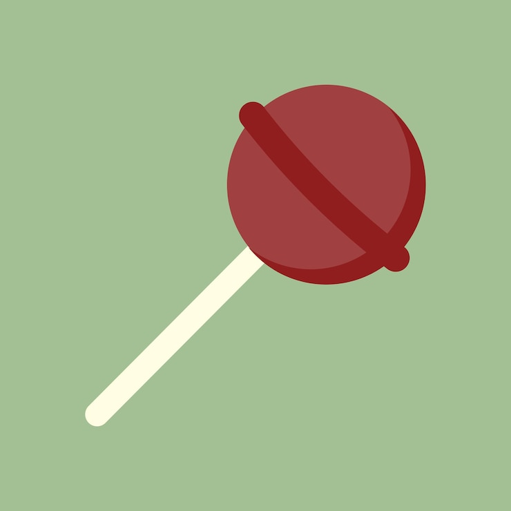 Vector ilustración del icono del caramelo de la paleta de piruleta