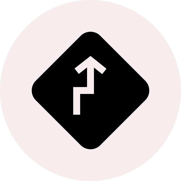 Ilustración del icono de la carretera de talla vectorial negra utilizada para la señal de tráfico