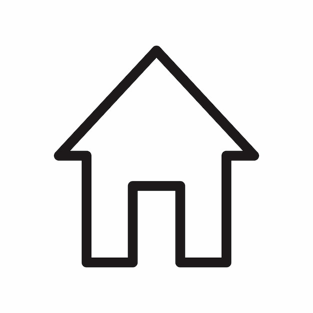 Ilustración del icono de la casa de estilo de contorno simple