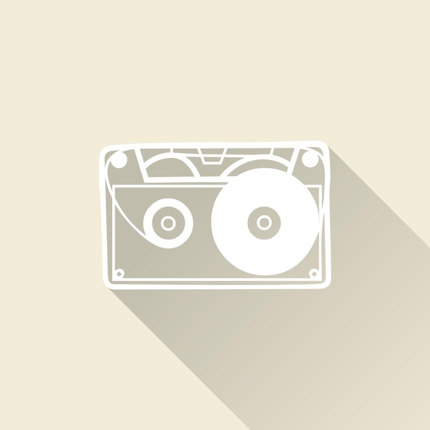 Ilustración del icono de cassette, patrón de música. portada creativa y de lujo