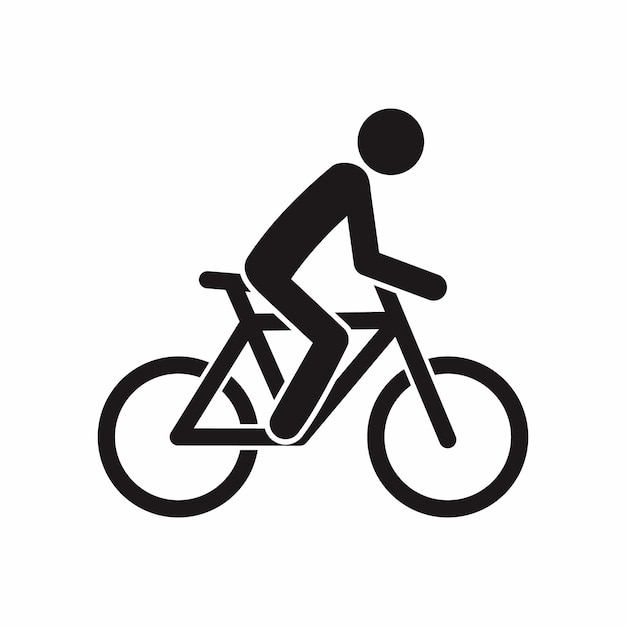 Ilustración del icono del ciclista en estilo plano