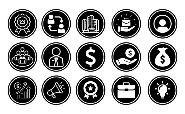 Ilustración del icono en círculo blanco y negro