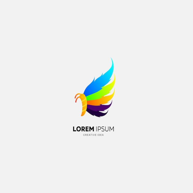Ilustración de icono colorido degradado de logotipo de mariposa