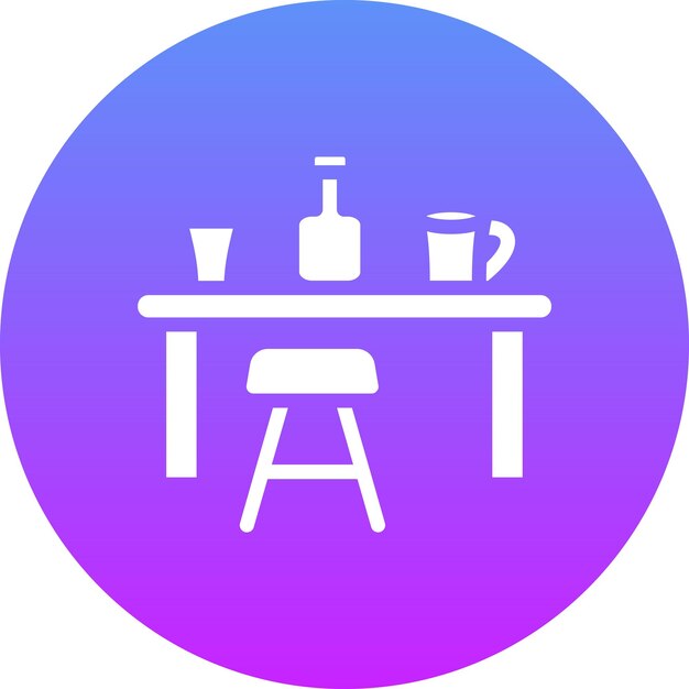 Ilustración del icono del contador de barras del icono de la cafetería