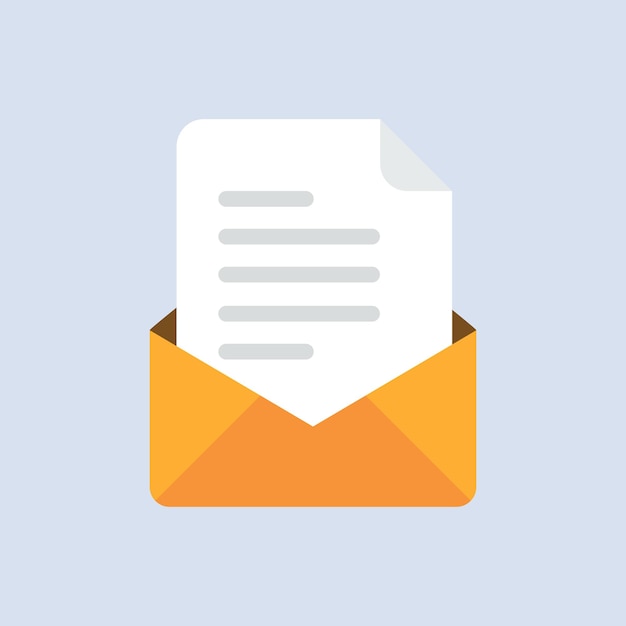 Ilustración del icono de correo electrónico o carta en sobre