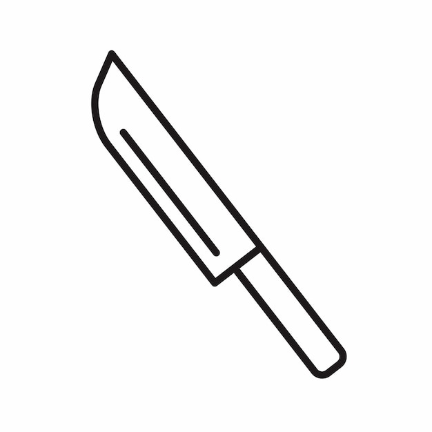Ilustración del icono del cuchillo de cocina en estilo de contorno