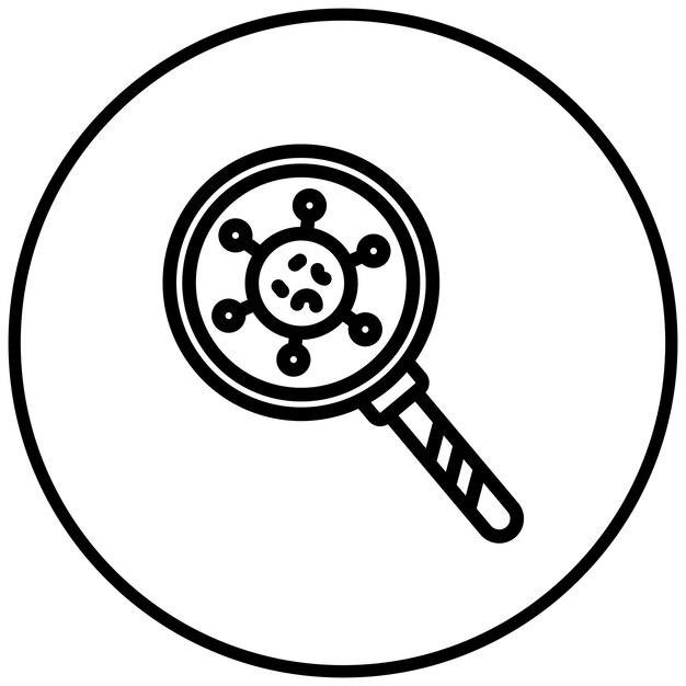 Ilustración del icono del detector de virus del vector del conjunto de iconos de enfermedades infecciosas